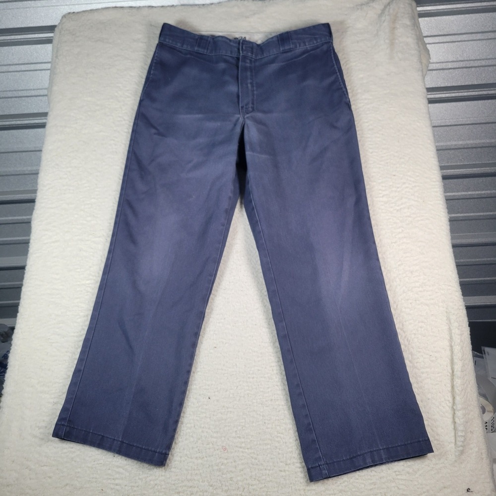 Dickies 874 Original Fit Pants Mens 36x30 Navy Blue Straight Leg Work Trousers